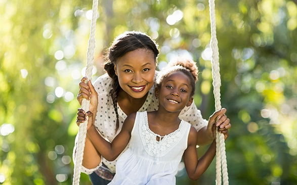Happy family having fun